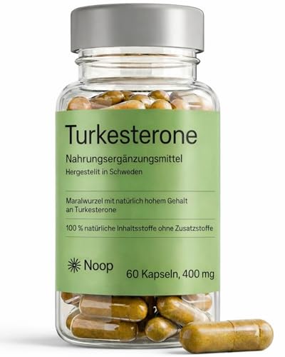 NOOP Turkesterone hochdosiert - Natürliches Testosteron Unterstützung für Libido und Muskelaufbau bei sportlichen Männern, Made in Schweden, 400 mg und 60 Kapseln