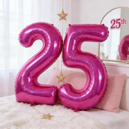 Image of Laser Hot Pink 1 Balloon - Number Balloon 40 Inch, 1st Hot Pink Decorations