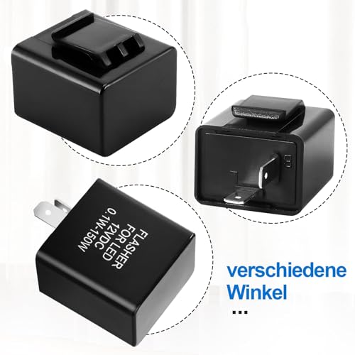 tlidfgeo Universal 2 Poliger 12 V Auto Motorrad LED Blinker Relais Lastunabhängiges Blinkerrelais Blinkgergeber Blinkrelais Blinkfrequenzkontroll Relai