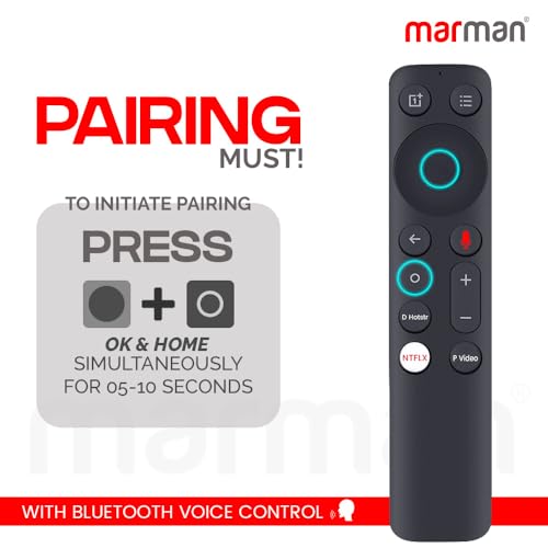 Image of marman Compatible with Oneplus TV Voice Remote Control Original Y, Y1s Pro Series Suitable for 4K FHD UHD QLED Smart Android Television with Google Assistant - Pairing Must!
