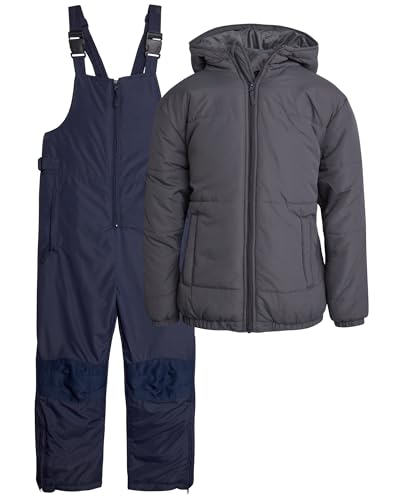 Kids' Ski Set – 2 Piece Unisex Boys' and Girls' Insulated Waterproof Snow Bib with Hooded Jacket (4-18)