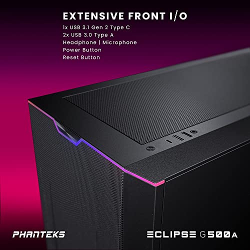 Phanteks Eclipse G500A Mid Tower Case, Fanless, Drgb, Black #TOP7
