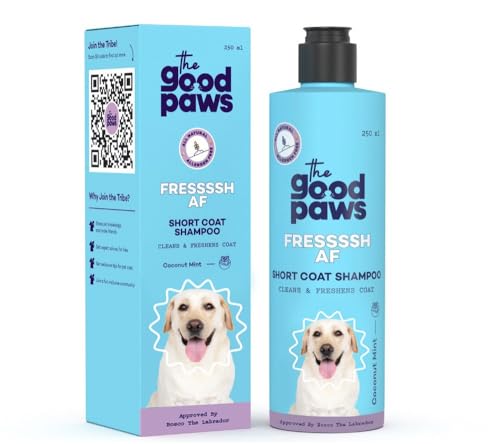 Image of Dog Shampoo for Labrador, Beagle and Indie | 250 ml | Coat Cleanser with Jojoba & Castor Oil, Made Safe | Good Smell