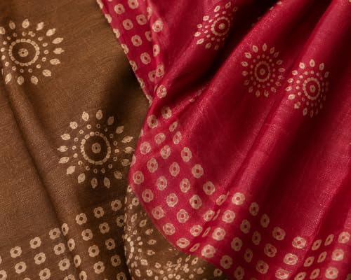 Image of HAIDER ALI AND SONS Women's Cotton Silk Batik Print Unstitched Dress Material with Dupatta | Handloom Salwar Suit Material | Kurta Fabric, Bottom & Dupatta Set | Ethnic Wear for Office