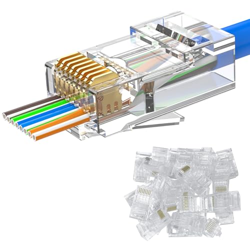 MOGOOD Connettore Cat 6 Pass Through, Spina RJ45 Modulare Ethernet