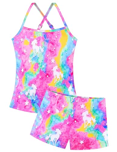 Image of Girls Swimsuit Sleeveless Bathing Suits Back Cutout Summer Swimwear with Removable Chest pad 6-14 Years