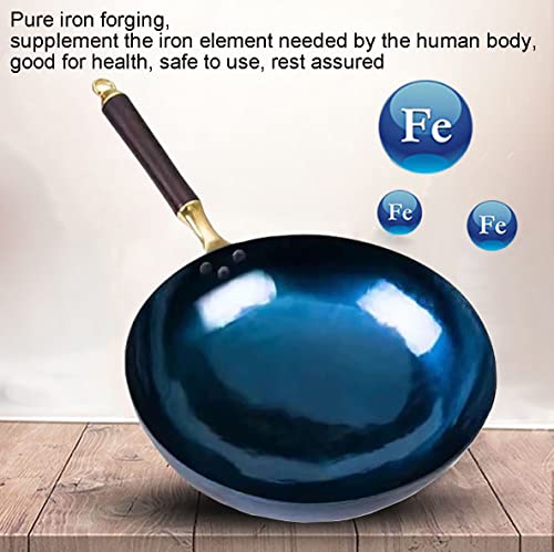 NEW-Wok-Hand-Forged-Iron-Wok-Cold-Forged-Mirror-Pot-Uncoated-Non-stick-Wok-with-Wooden-anti-scald-handle-Suitable-for-all-kinds-of-stoves-Diameter-36cm1417in