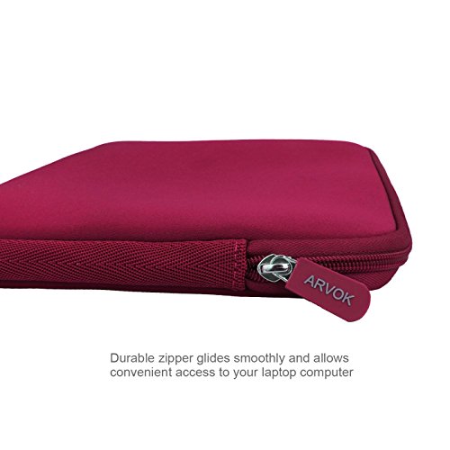 Image of Arvok 11 11.6 12 Inch Laptop Sleeve Case for MacBook Air 12, Water-Resistant Neoprene Notebook Computer Tablet Sleeve, Carrying Bag Cover for Chromebook /HP /Dell /Lenovo /Asus /Acer, Wine Red