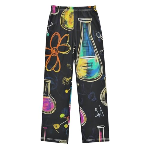 ZZXXB Chemistry Experiment Pattern Boys Long Pants Soft Trousers Elastic Waist Kids Lounge Bottoms with Pockets S-XL