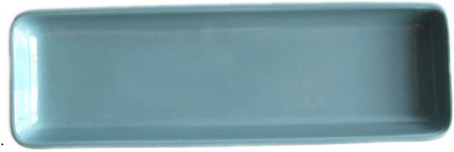 Tray Rectangular Solid Ceramic Plate Long Porcelain Sushi Plate Non-Slip Fruit Plate Snack Plate