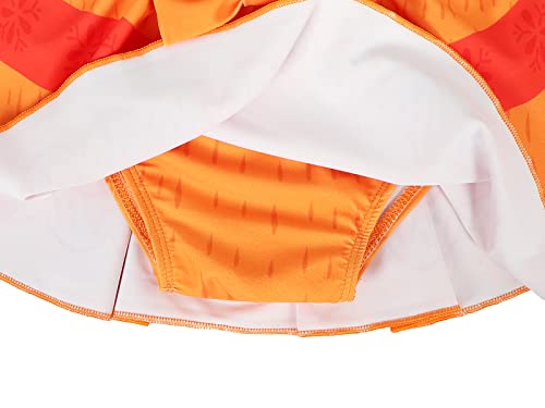 Jurebecia Little Girls Pepa Two Piece Swimwear Adventure Role Play Bikini Bathing Suit Kids Tankini Pool Party Water Sport Swimsuit Orange 6/5-6 Years #TOP5