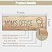 9x3 Inch Mom's Office Sign Wood Graining - Self-stick Door Wall Sign for Offices Businesses House Home
