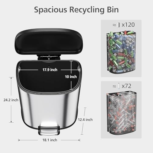 Caneca de Basura D-Shape 50L Acero Inoxidable miniatura 7