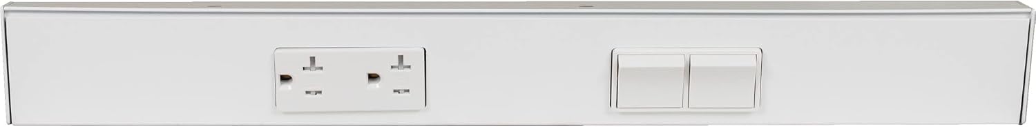 Task Lighting 18" TR Switch Series Angle Power Strip, Right Switches, White Finish, White Switches and Receptacles