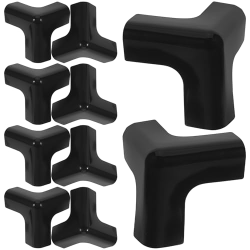 POPETPOP Protectores de Esquinas para 10 Unidades, Silicona Suave Negra, Autoadhesivos y Amortiguadores, Cubiertas Protectoras de Bordes para Mesas y Muebles, Seguridad Infantil Hogar