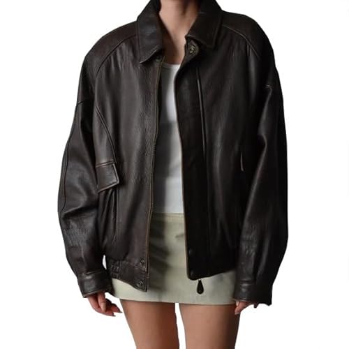 Lishow Fashion Women’s 90'S Vintage Oversized Classic Style Dark Brown