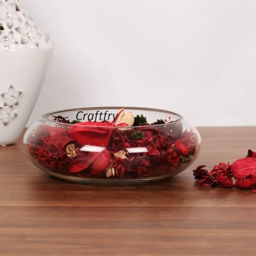 Image of Urli Bowl-Splendid Glass Spring Bowl for Home Decoration Table Centerpiece, Floral Arrangements, and Floating Candles (Black, 8 Inch)