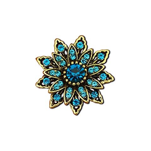 Seraphis Vintage Gold Flower Brooch for Women Dress Accessories Bouquet Wedding Rhinestone Brooches Cover