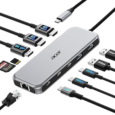 Acer Laptop Docking Station 3 Monitors, 11-in-1 USB C Docking Station