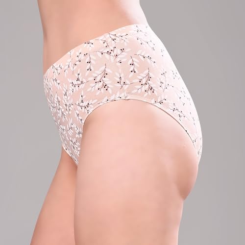 Image of SOIE Women High Rise Full Coverage Printed Stretch Cotton Hipster Panty (Assorted Pack of 3)