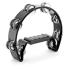 Full-size, half-moon tambourine with sixteen pairs of jingles Tough plastic rim ensures durability Ridged grip for a comfortable, secure hold Produces a range of crisp, cutting percussive sounds depending on how it's played