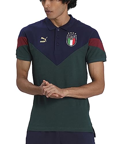 PUMA Figc Iconic Mcs Polo Shirt, Ponderosa Pine-Peacoat, Medium