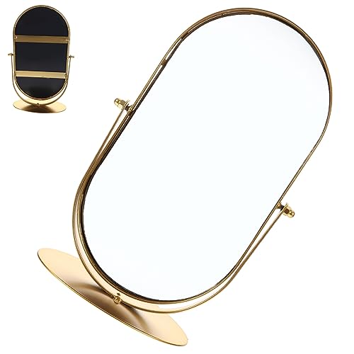 Espejo de Maquillaje Redondo Grande Alipis Dorado Retro