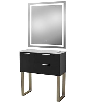 Pibbs 6002 Capri Salon Styling Station with LED Mirror and Legs
