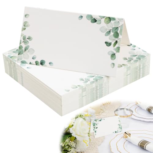 100 Pièces de Marques Place Blanches pour La Décoration de Table, Cartes Nominatives Sont Pratiques pour Organiser Les Places Et S'adaptent Aux Mariages, Anniversaires Et D'événements Festifs