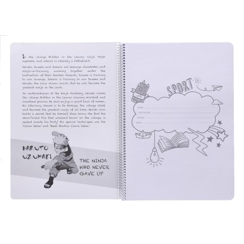 Image of YOUVA Naruto Spiral Long Book Single Line 172 Pages A4 Size Pack of 3
