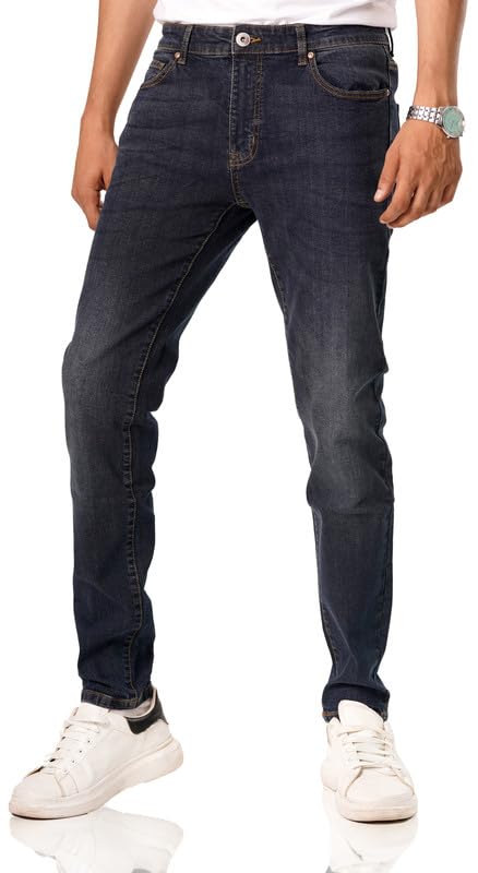 Alamo Mens Skinny Jeans - Classic Denim Slim Fit Jeans for Men with 5 Pockets