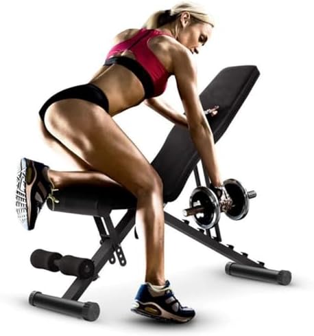 Dumbbell Bench, Foldable Sit-Up Board, Multi-Functional Fitness Chair, Home Gym Equipment for Bench Press and Core Exercises