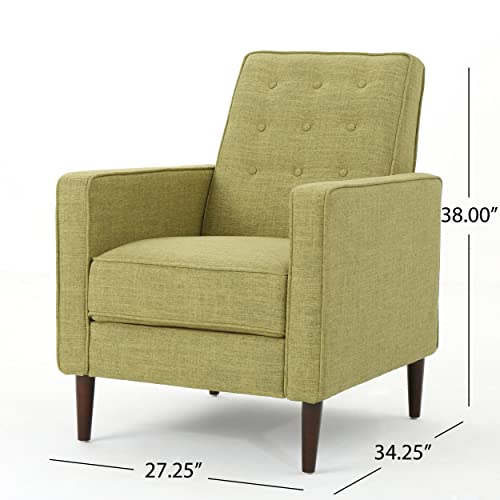 Christopher Knight Home Mervynn Mid-Century Modern Fabric Recliner, Polyester, Muted Green / Dark Espresso #TOP2