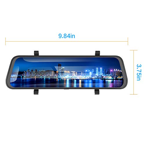 Mirror Dash Cam for Cars 10" 1080P Touch Screen Front and Rear View Mirror Backup Camera Dual Lens Dash Camera with Enhanced Night Vision G-Sensor Parking Monitor 32GB SD Card