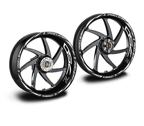 Adesivi cerchi moto compatibili con kawasaki z750 bianchi