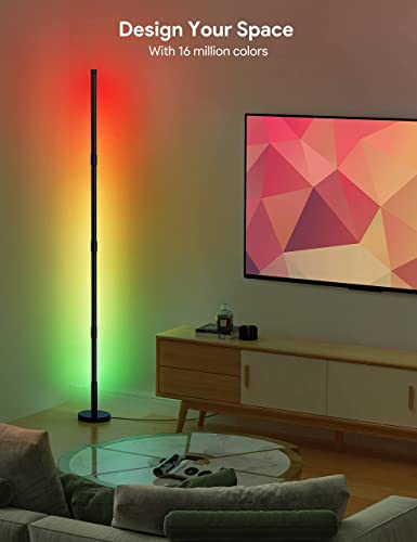image for MediAcous Corner Floor Lamp, Smart RBG Floor Lamp with App Control, Ti