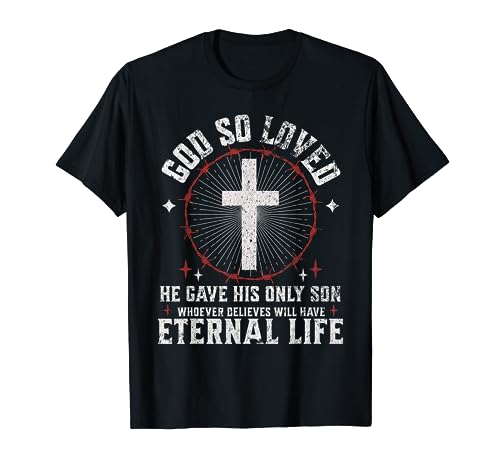 Ropa western Christian Cowboy For God Loved para hombre y mujer Camiseta