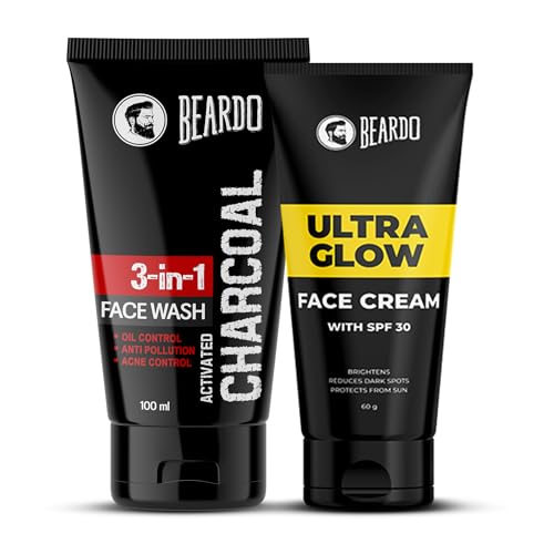 Beardo Activated Charcoal Face Wash, 100ml and BEARDO Ultraglow F...