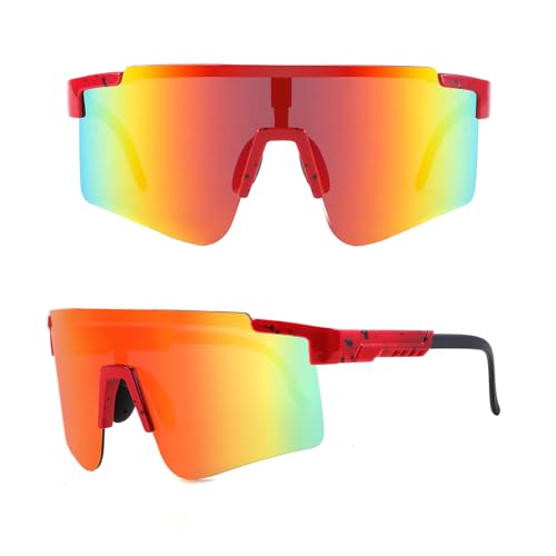 NICBOOY Sports Fan Sunglasses, Oversized Sports Sunglasses, UV400 Protection Sports Sunglasses with Adjustable Temple for Men & Women