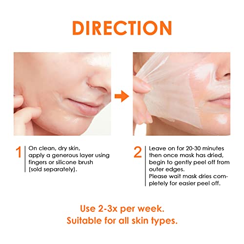 Peel Off Face Mask Vitamin C Peel Off Mask, Blackhead Mask Peel Off Gentle Exfoliating Mask Blackhead Remover Mask, Poreless Deep Cleanse Mask Hand Mask For Brightening Face Arms Neck -100Ml/3.4 Floz #TOP2