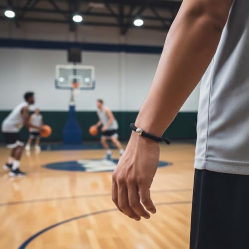 LAMIBEE Adjustable Braided Basketball Bracelet, Jewelry Gift with Team Colors and Inspiration Card, Basketball Accessories for Fans Players (Black) - Thumbnail 6
