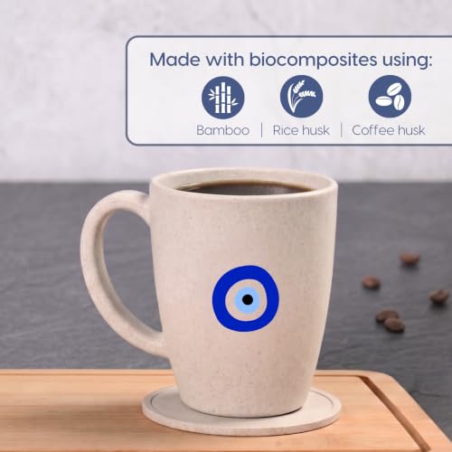 Image of Eha Earth Friendly Rakhi Gift for Brother Made with Rice Husk | Set of 1 | Rakhi Set for Brother | Printed Mug & Evil Eye Rakhi Hamper | Gift for Rakshabandhan