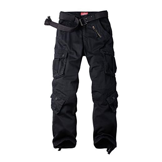 Ycfish Damen Cargo Hose Winter Geflüttert mit Fleecefutter, Baumwolle Trekkinghose Outdoor Arbeitshose Relaxed Fit, Warme Wanderhose mit vielen Taschen Schwarz Tag 12
