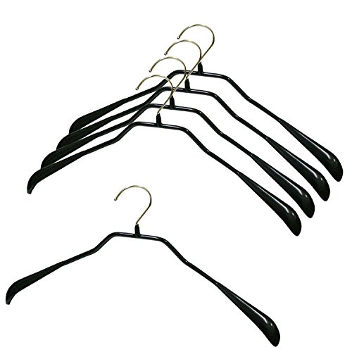 マワ すべり落ちない MAWAハンガー 「ボディーフォーム 42」 スーツ コート用 (婦人 M 紳士 S・M サイズ) ブラック 5本組 MA4410-SET5