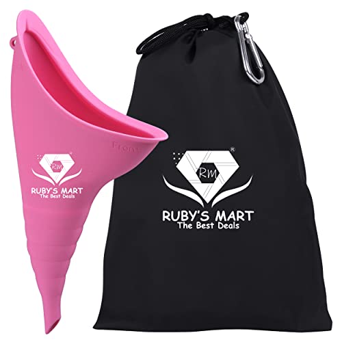 RUBY’S MART Female Urination device - Female Urinal is Travel Essentials for Women - Portable Urinal Silicone Pee Funnel Specially Design for Travel, Road trip, Festivals, Hiking & camping necessities