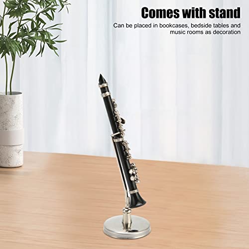 Clarinette miniature noire avec support et étui pour déco maison