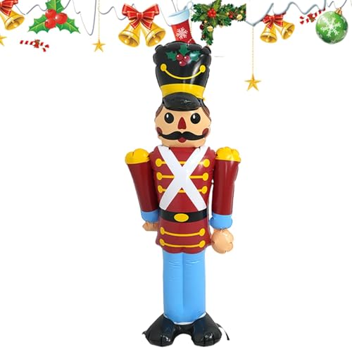 Hailerio Christmas Inflatables Nutcracker | Indoor Decor Christmas Gnome | Christmas Outdoor Cute Blow-Up Decor for Garden, Lawn, Indoor, Party, Holiday