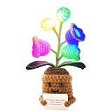 Enchanted Lily - Crochet Flower Desk Lamp, Potted Lily of the Valley, Warm Glow Aesthetic Decor, Whimsical Bedside Accent, Nursery Lighting