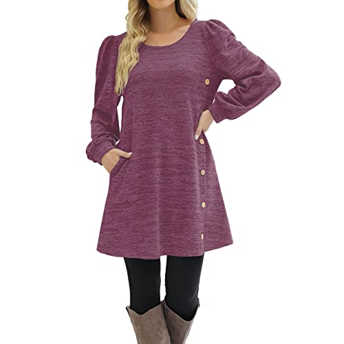 Robe de fête manches longues col rond col chic en mousseline fluide automne