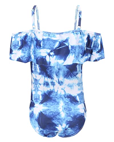 Image of Girls One Piece Swimsuits Off Shoulder Bathing Suit for Kids Hawaiian Swimwear 3-16 Years